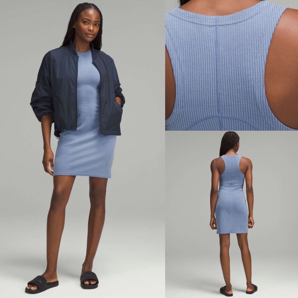 Lululemon Ribbed Softstreme Slim-Fit Tank Dress
Oasis Blue!